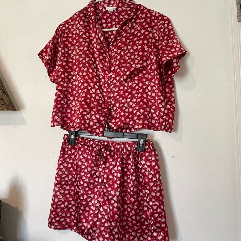 Limited Too Red and White Heart Pattern Top